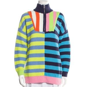 Staud stripe mock neck sweater size M